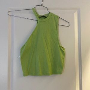 Zara A-symmetrical like green cropped tank